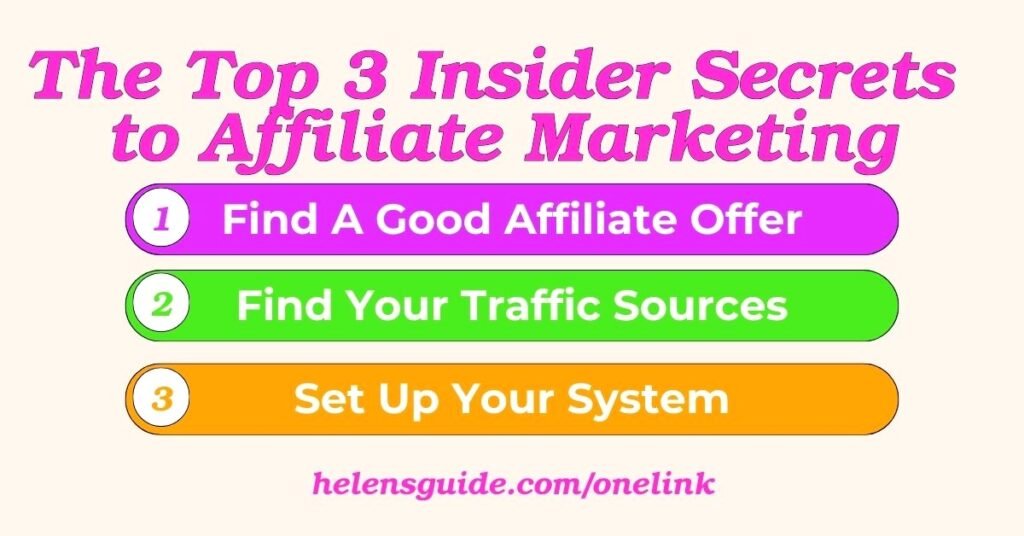 The Top 3 Insider Secrets to Affiliate Marketing